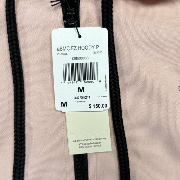 Adidas Stella McCartney Hoodie Full Zip Pink Zebra Print Hood Pockets Size M NWT - Picture 13 of 13
